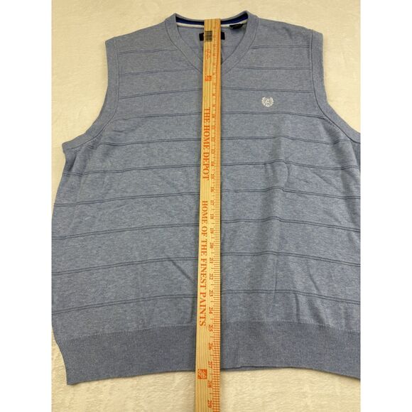 Chaps Sweater Vest Mens XL Blue V Neck Pullover Lightweight Knit Preppy Classic - Picture 6 of 8